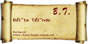 Büte Tünde névjegykártya